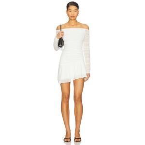 NWT REVOLVE x OW Collection Simone Off the Shoulder White Mini Dress Size Large